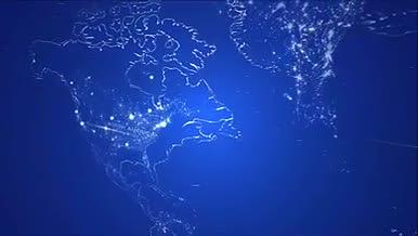 酷炫世界地图光线连接宇宙大爆炸视频的预览图